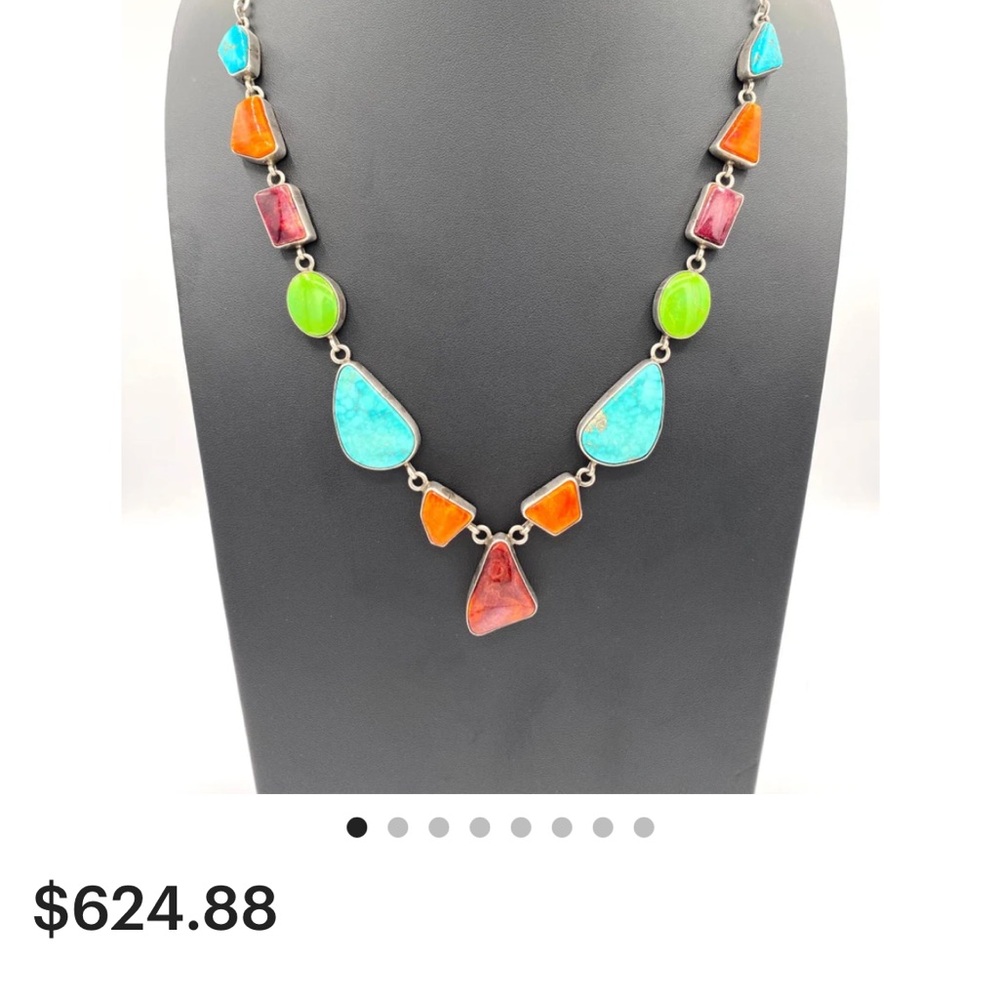 Signed Al Yazzi Turquoise Necklace